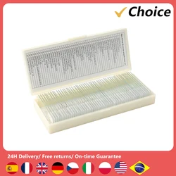 50PCS/Set Biological Glass Sample Prepared Basic Animal Insects Tissues Specimen  Slips Portable Educational Microscope Slides