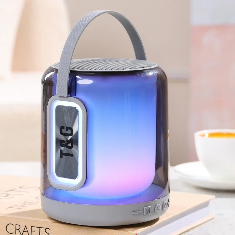 

Small Karaoke Speaker Super Bass Colorful Light BT Mini Portable Wireless Soundbox and Subwoofer High Power Stereo Sound Box