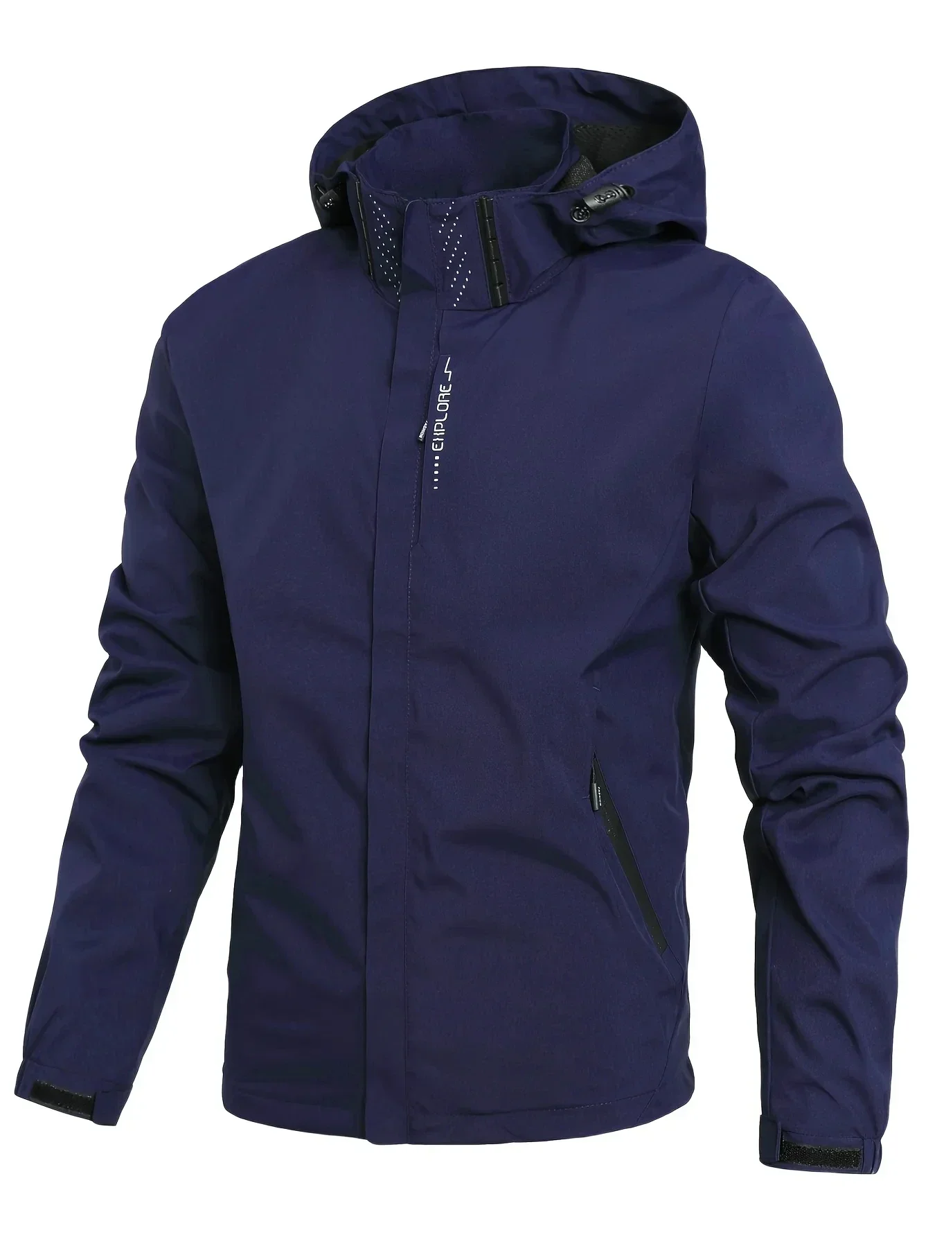 Men's Waterproof Rain Jacket Lightweight Hooded Outdoor Hiking Windproof Climbing Coat Breathable Quick Dry Menswear Outerwear