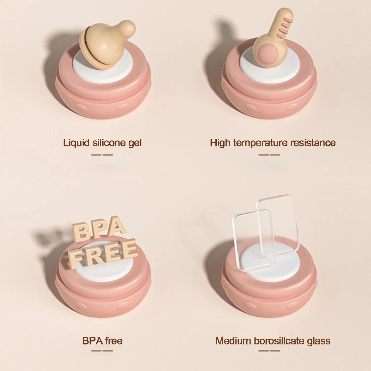 زجاجة فم قياسية لحديثي الولادة مضادة لانتفاخ البطن ومضادة للاختناق 0+ زجاجة زجاجية للأطفال حديثي الولادة #4