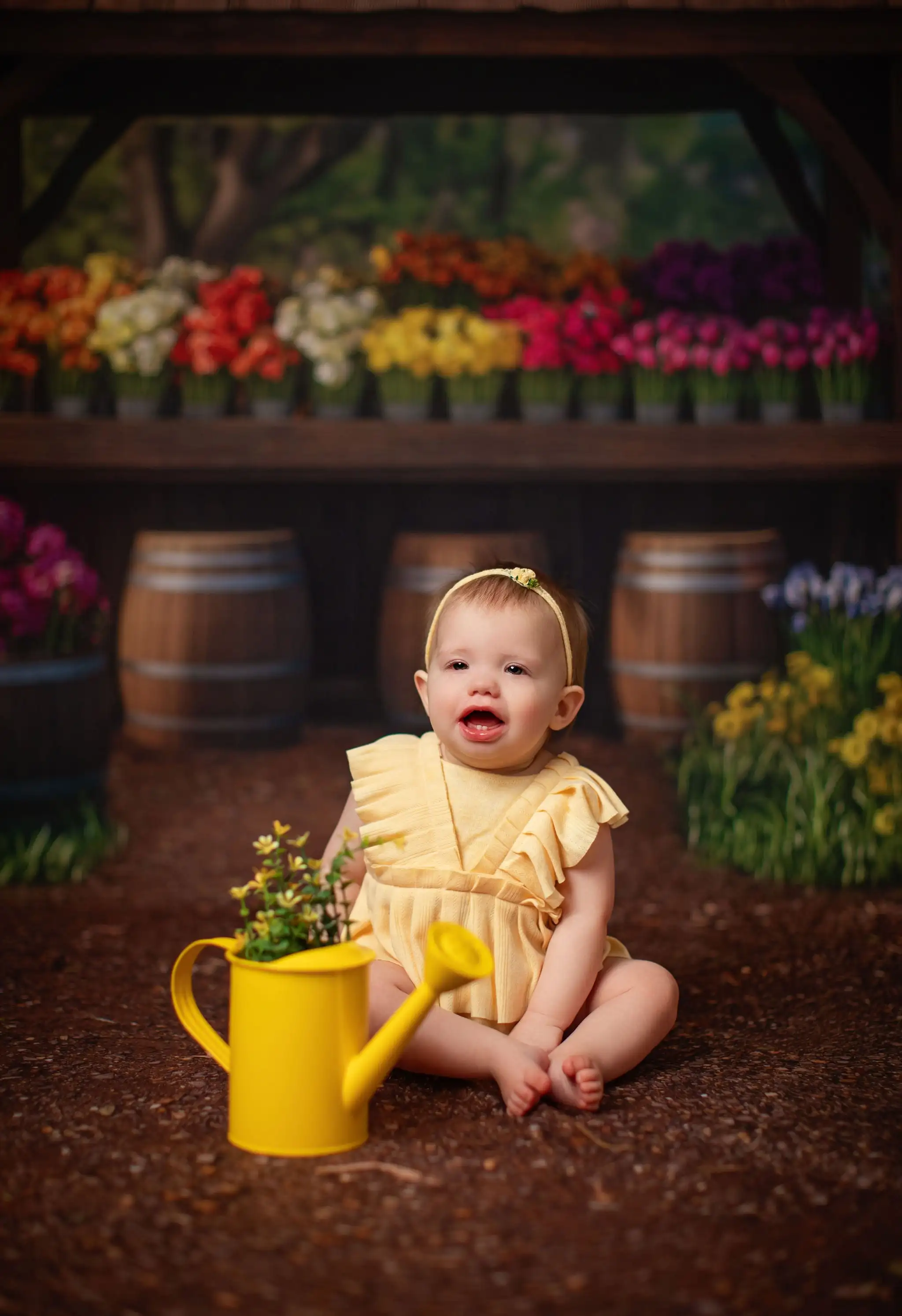 Rustic Spring Flower Stand Background for Photography Adult Family Portrait Floral Jungle Cake Smash Child Backdrops Photocall