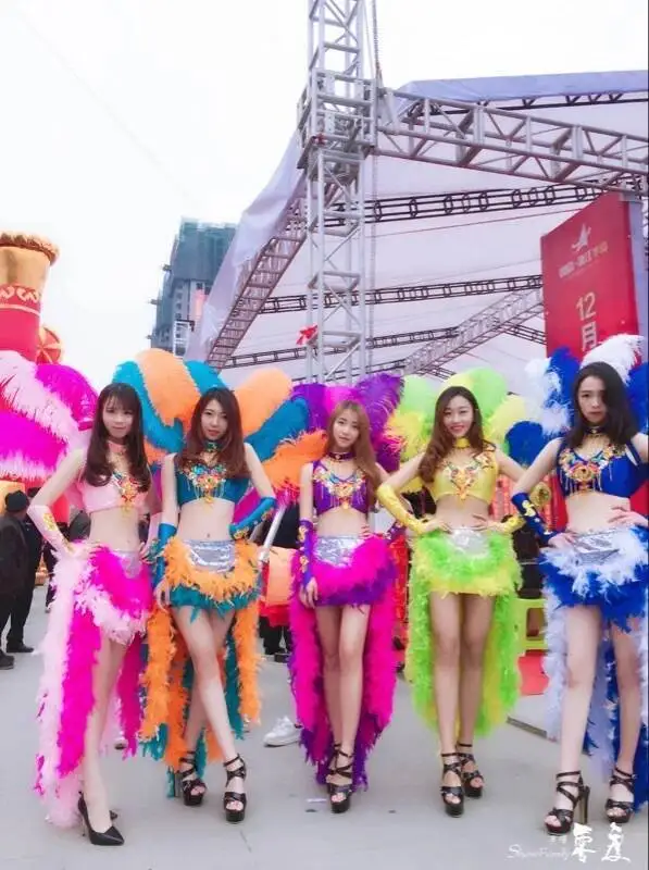 

Костюм больших танцев для выступлений, костюм самбы, костюм из страусиного меха, костюм для подиума