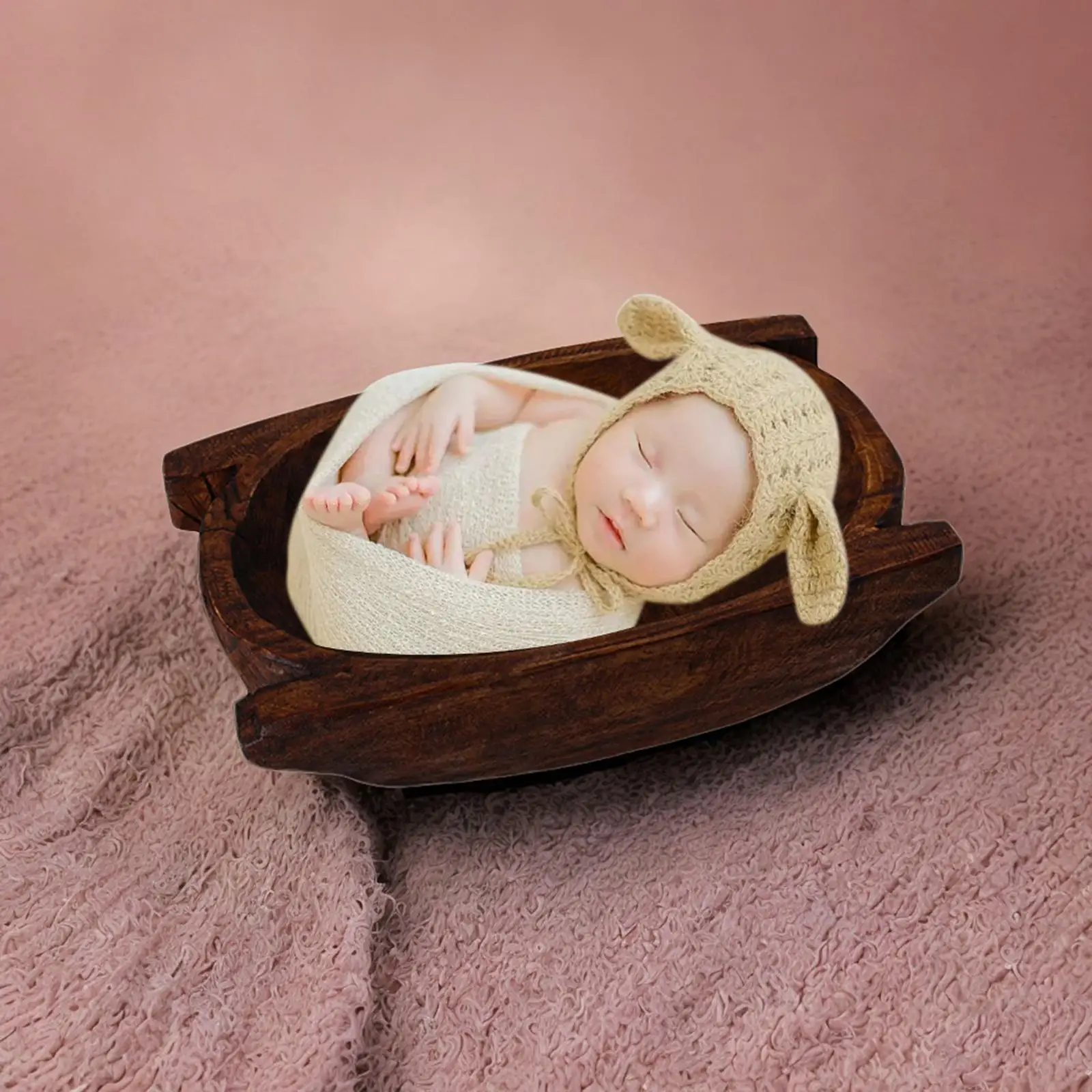 Bassin d'accessoires de photographie de bébé nouveau-né, siège posant en bois, décoration de la maison, mini