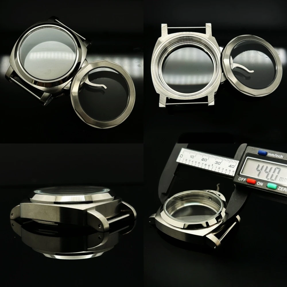 44mm Manual Stainless Steel Light Sand Case for PM Pilot ETA6497/6498 ST3600/ST3620 Automatic Movement 34.5mm Dial No Logo Case