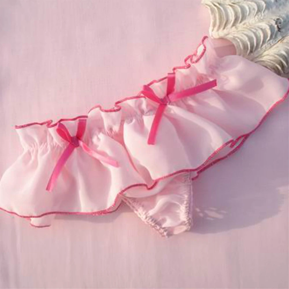 Cute Sexy Women\'s Underpants Love Gilding G-String Panties Low-Rise Briefs Thong Bikini Knickers Soft Panties Lace-up Underwear