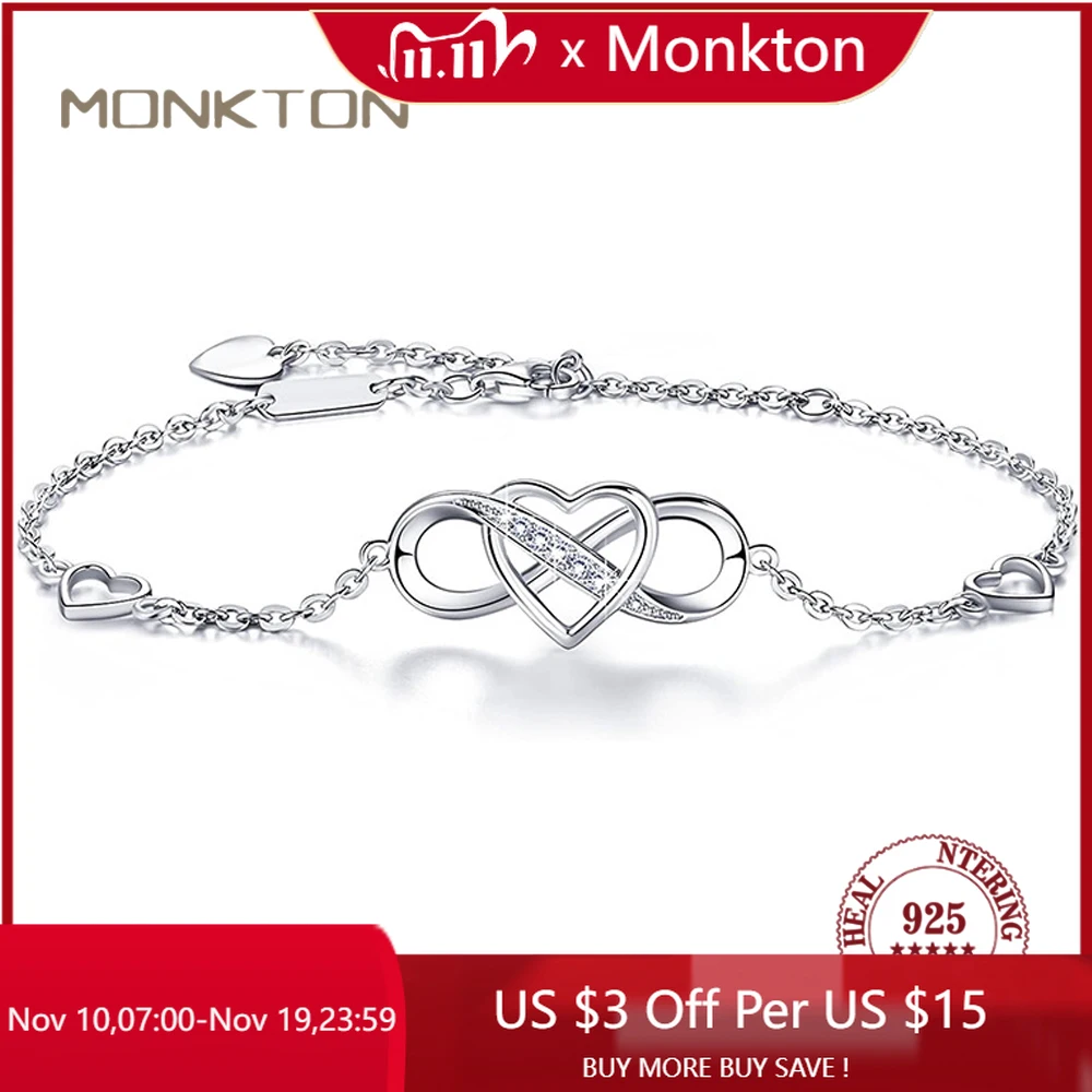 أساور الحب اللانهاية من الفضة الإسترلينية للنساء ، هدايا مجوهرات للفتيات ، عيد ميلاد ، عيد الحب ، زوجتها ، أمي