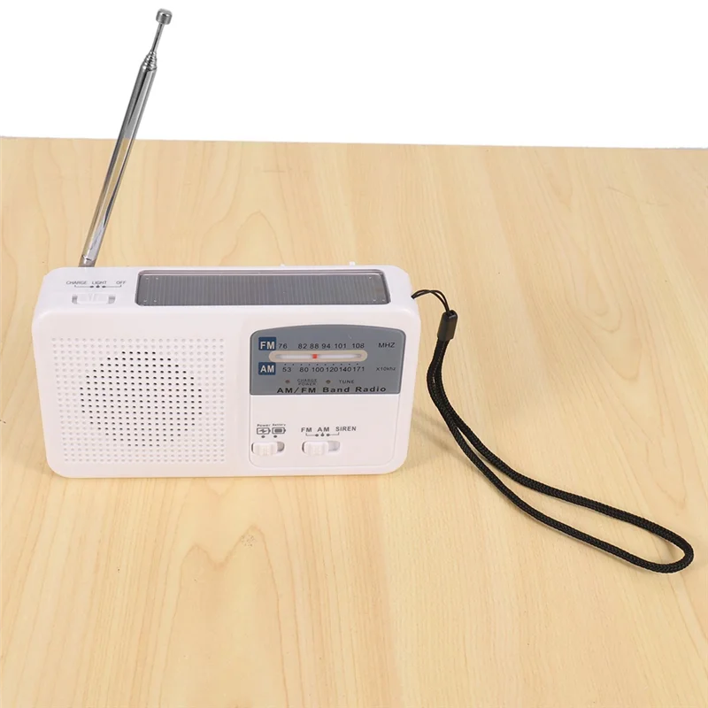 AS95-3X Radio di emergenza con energia solare e manovella autoalimentata, ricarica USB a batteria Radio FM/AM