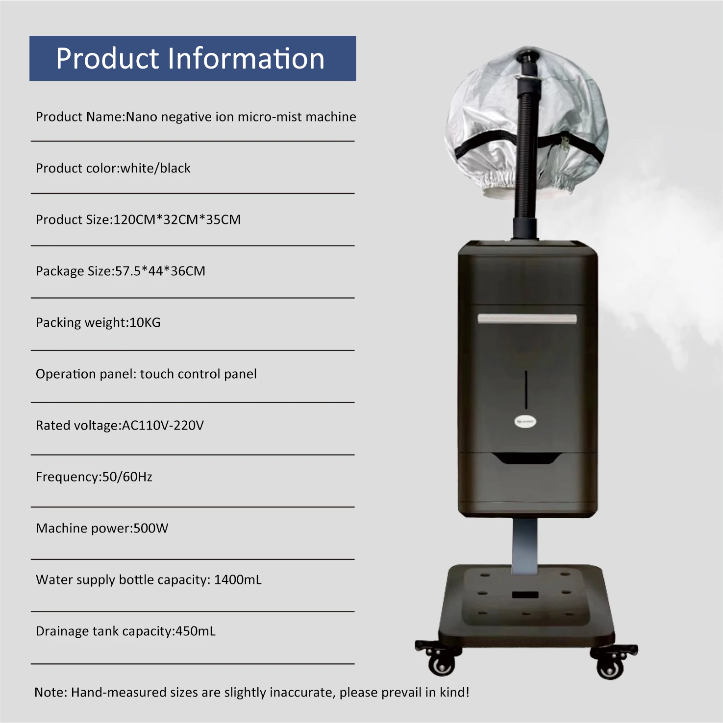 Professional Steam Perm Machine with Cap Hair Care Ozone Repair Nano Micro Mist Spray Steamer for Hair Salon BarberShop - view 2