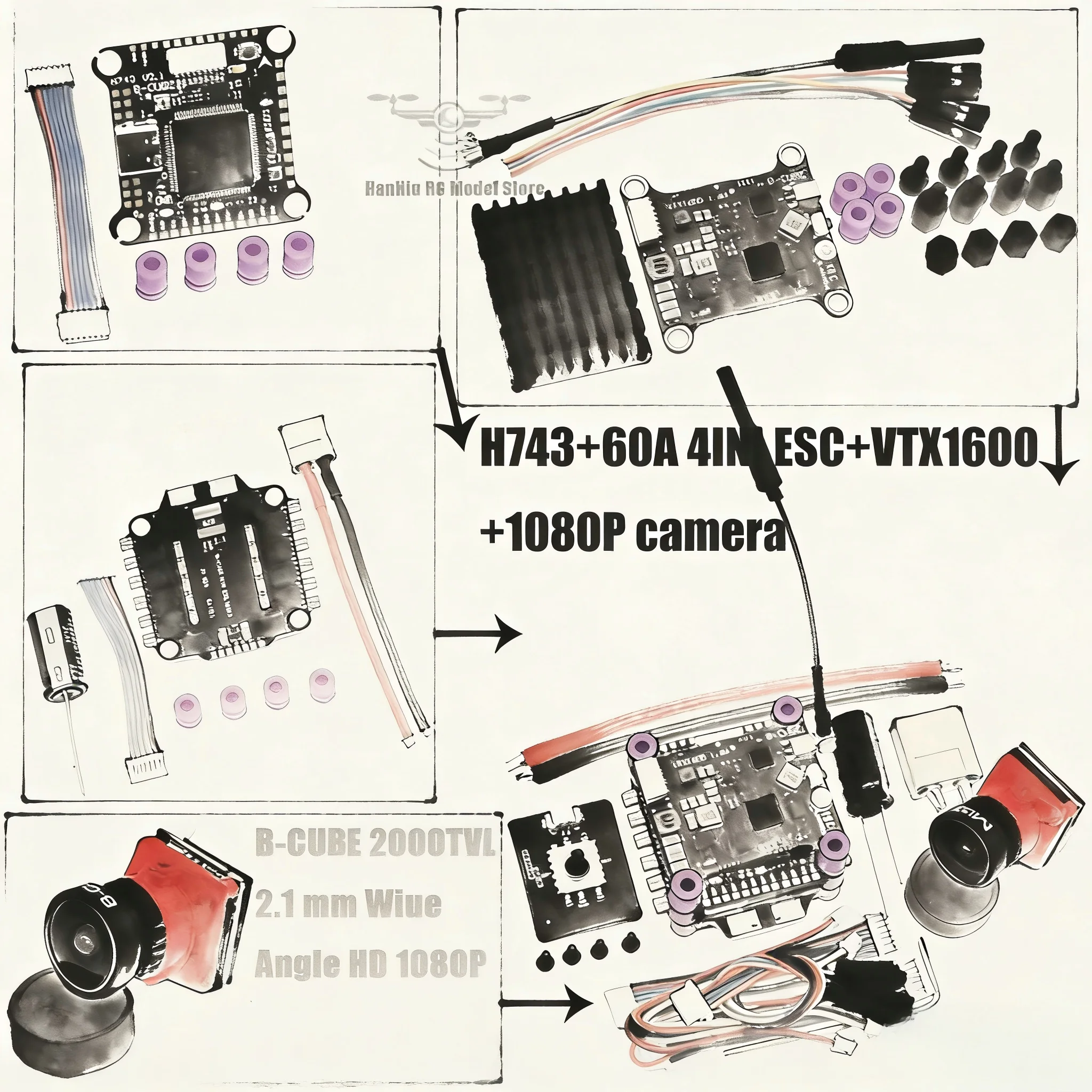 

MARK4 V2 8/9/10-дюймовый дрон с полетным контроллером H743, ESC 60A 4INI, карбоновым корпусом, для FPV-гонок и фристайла