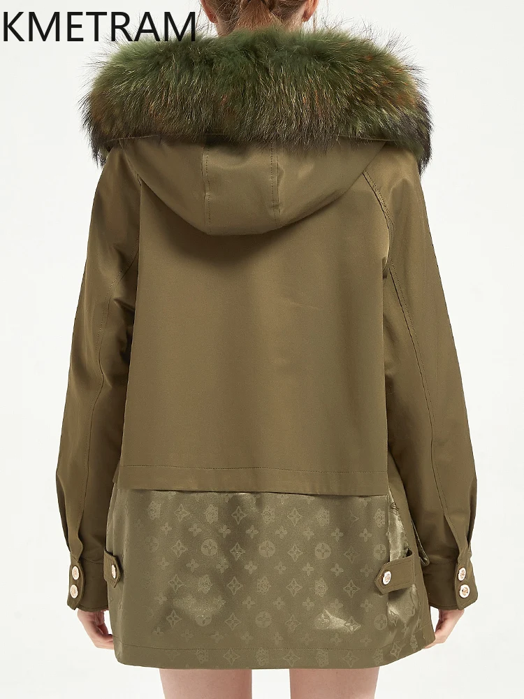 معطف فرو أرنب ريكس طبيعي من KMETRAM معطف فرو سترة موضة ملابس نسائية خضراء 2025 شتاء متوسط الطول جديد في سترة fourrures #2