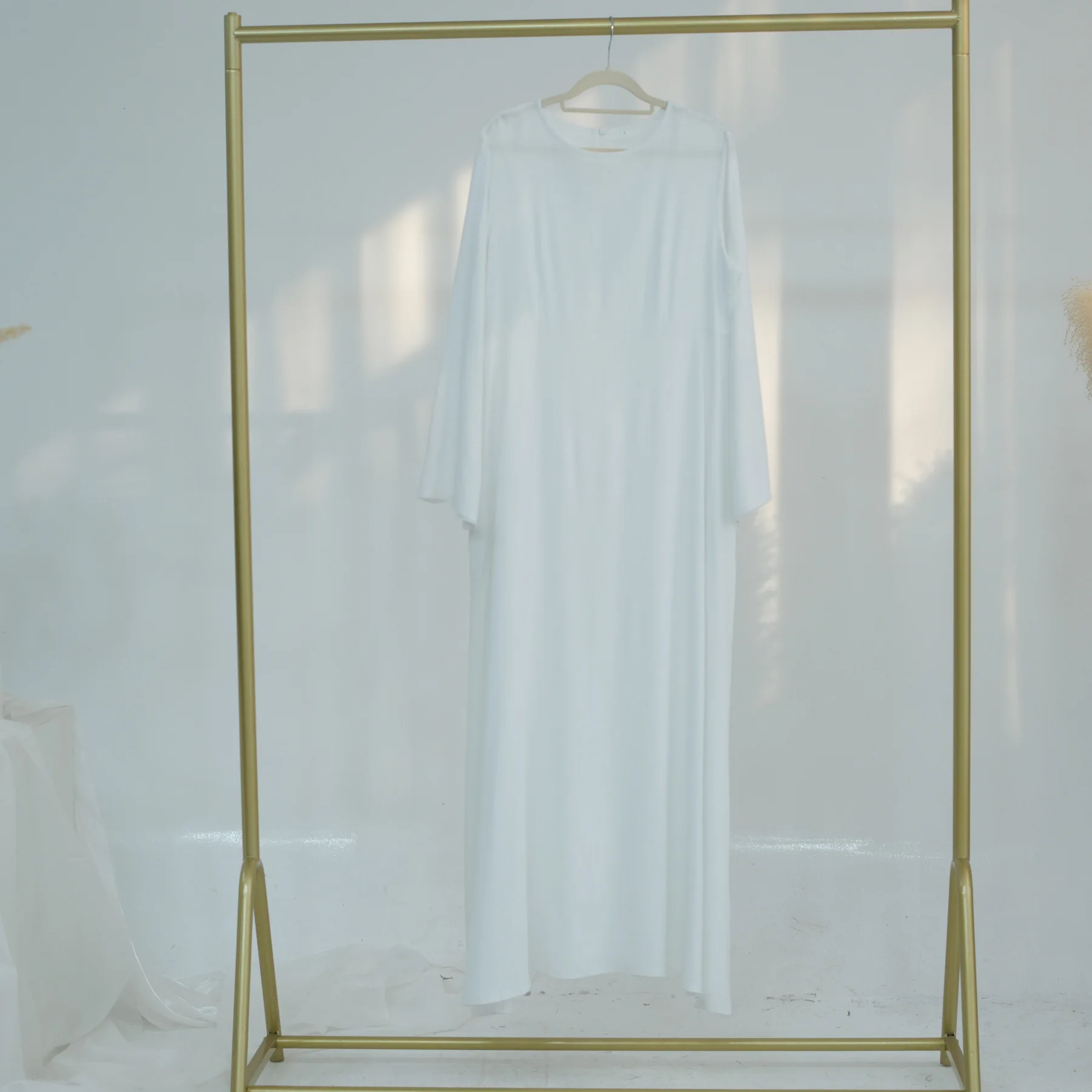 

Eid Ramadan Under Abaya Inner Long Slip Dress Solid Color Islamic Clothing Muslim Woman Kaftan Casual Dubai Turkey Modest Robe