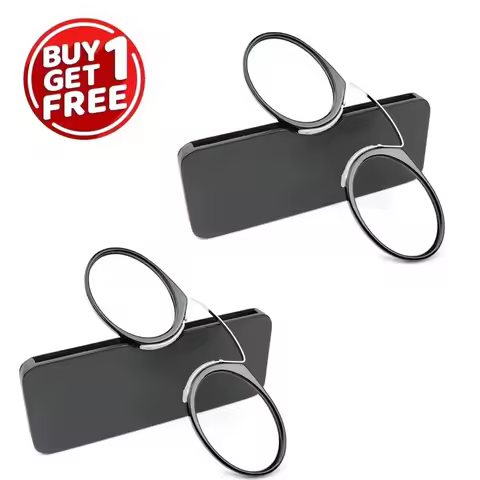 2pcs Men Women Magnifying Nose Clip Portable No Arm Reading Glasses TR90 Ultralight With Black Box +1.0+1.5 To +3.0