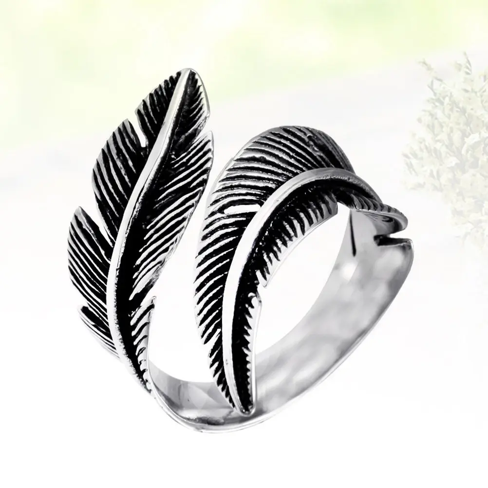 Men Stainless Steel Ring Size 9 Vintage Finger Ring Chic Elegant Handmade Jewelry for Boyfriends Husband Fashion Finger