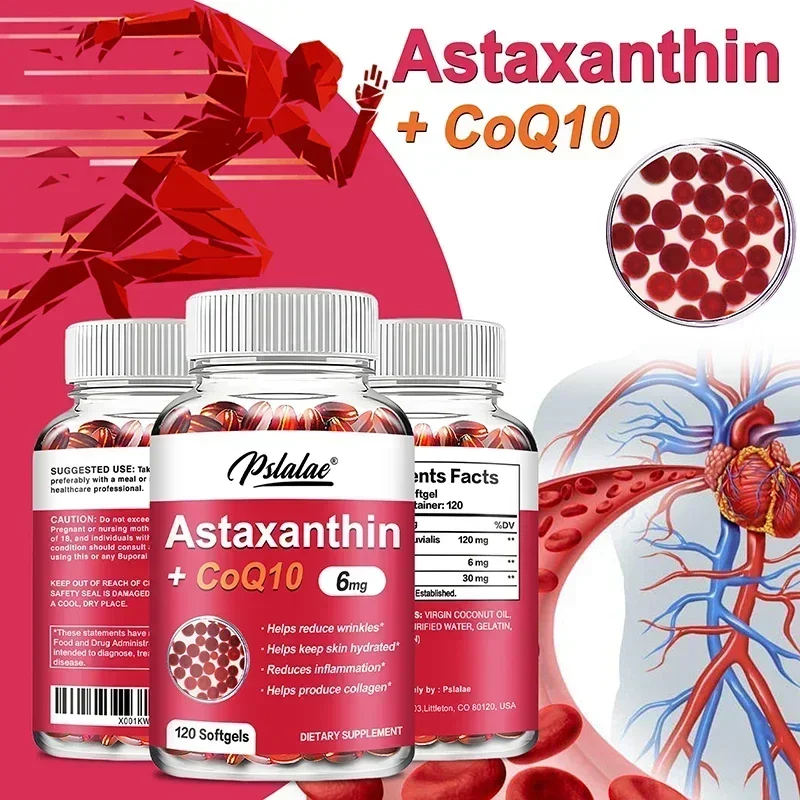 كبسولات أستازانتين + CoQ10 - تعزز الأوعية الدموية وصحة القلب وإنتاج الطاقة ومضادات الأكسدة وامتصاص عالي #3