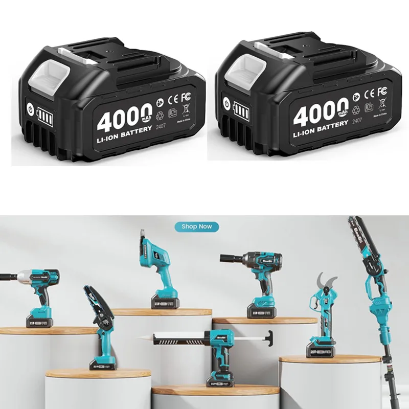 

4.0Ah Rechargeable Lithium Battery For Makita 21V Power Tool Cordless Saw Drill Grinder Blower Wrench Replacement Li-ion Battery