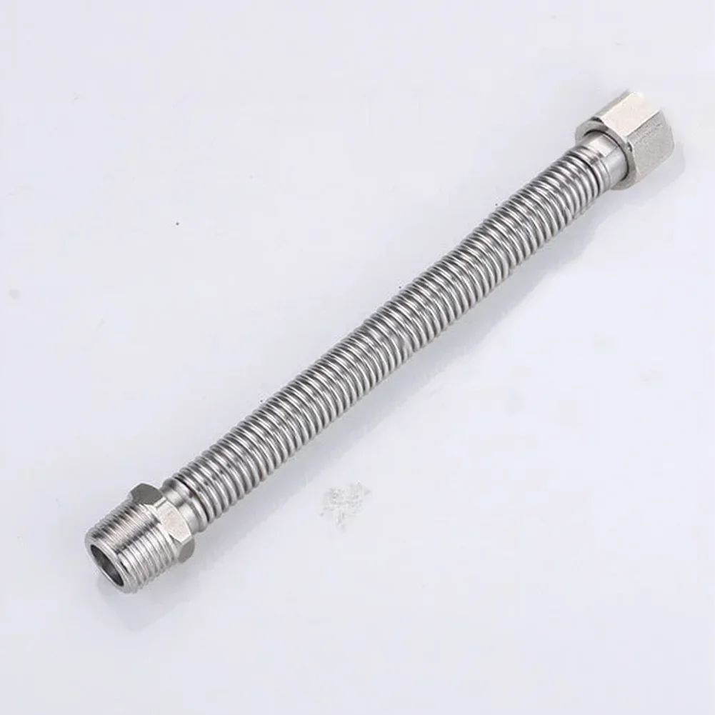 Corrugated Stainless Steel Hose 40cm G1/2 DN15 for Toilet Sink and Tub with Anti Leakage Design and Heat Resistant Inner Layer