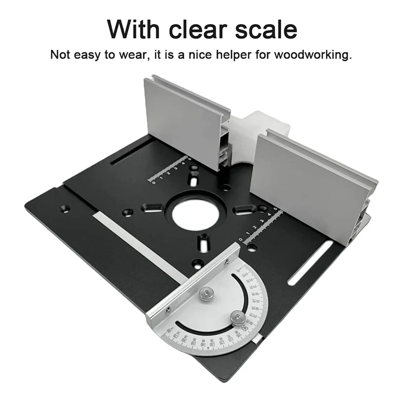 A26I-Router Table Insert Plate Aluminum Alloy Wood Milling Flip Board Trimming Machine Engraving Auxiliary Tool