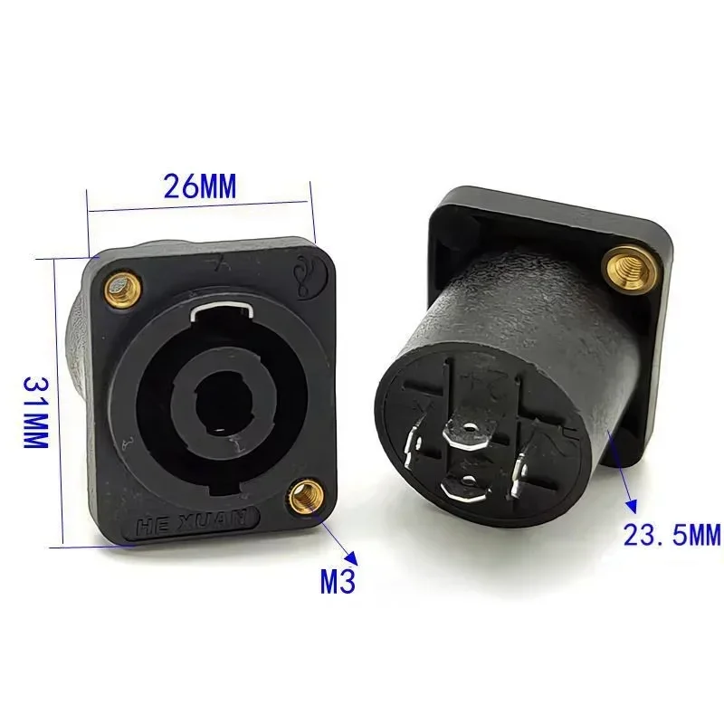 5/20/100PCS 4 Pin Speakon Connector Female Jack Socket Power Jack Audio Connector Loudspeaker Amplifier Converter With Lock