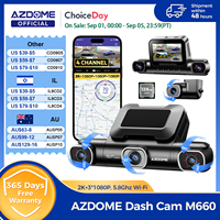 AZDOME Dash Cam M660 2K+3*1080P 4CH Car DVR GPS 5G Wifi Built-in 128GB eMMC Voice Control 24H Parking Monitor Super Night Vision