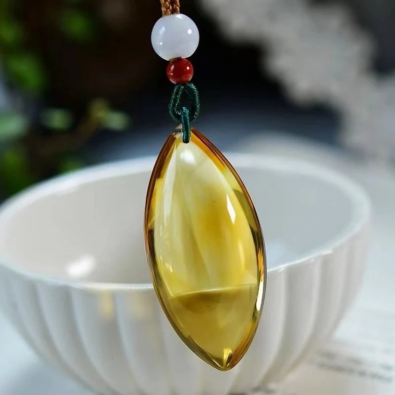 

Natural Yellow Citrine Quartz Water Drop Pendant Necklace Gemstone 43*20.5*14.8mm Women Men Wealthy Fashion Jewelry AAAAA