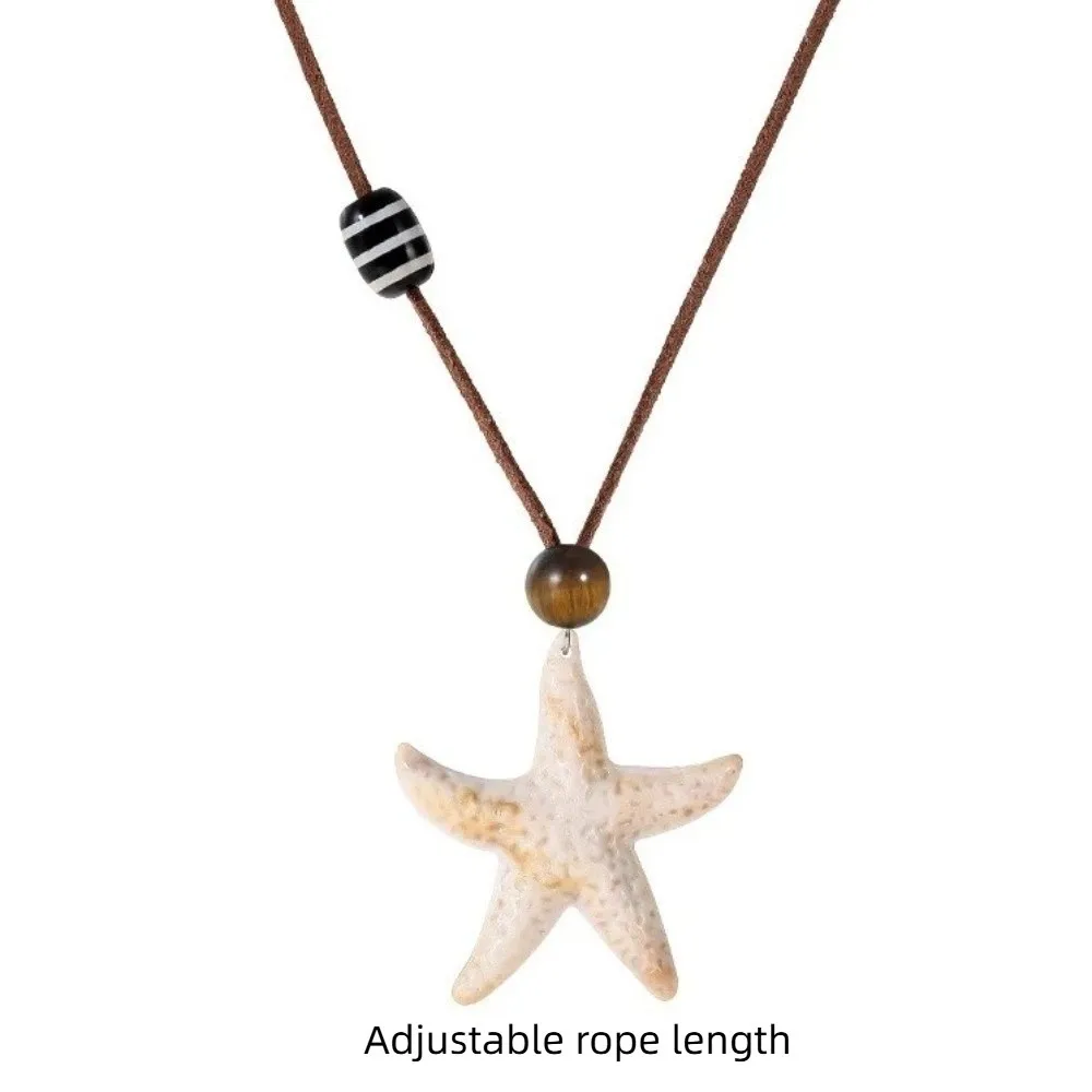 Fashion Resin Sweater Chain Geometric Shape Vintage Clothing Pendant Adjustable Pendant Necklace Neck Accessories