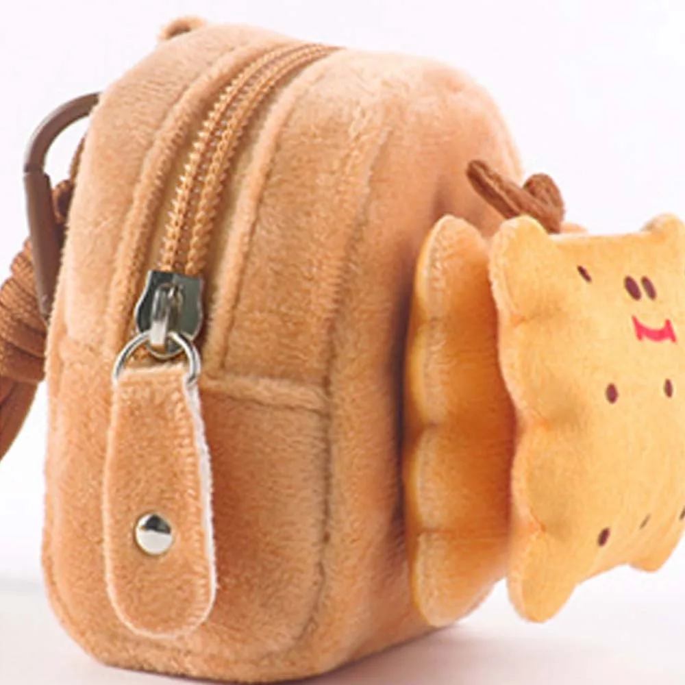 Creative Hamburger Capybara Storage Bag Food Series Portable Plush Small Purse Pendant Biscuit Cartoon Keychain Bag Gifts