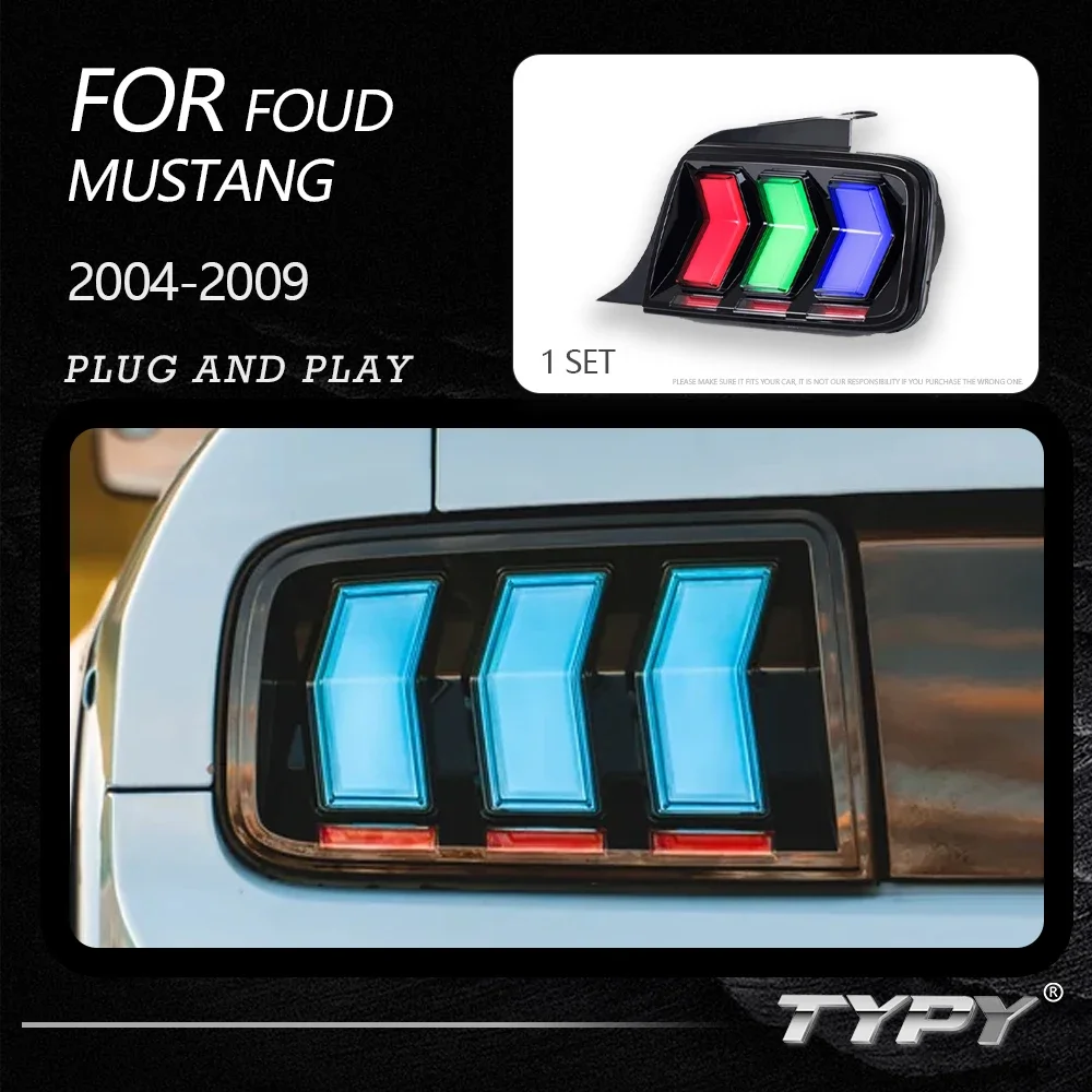 

TYPY Dynamic Turn Signal Tail Lamp Automotive Accessories Upgrade Modified New LED For Foud Mustang RGB 2004-2009 Taillights