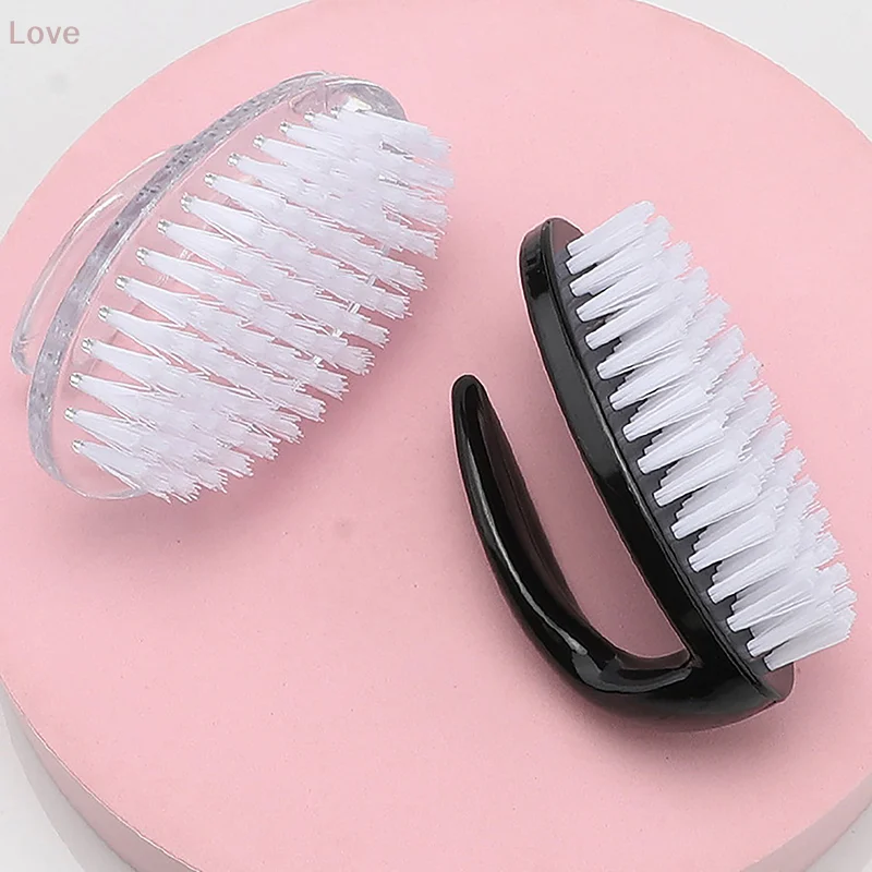 [L&P]1개 네일 브러쉬 네일 아트 매니큐어 페디큐어 부드러운 먼지 제거 파우더 클리닝 브러쉬 도구 투명 혼 브러쉬