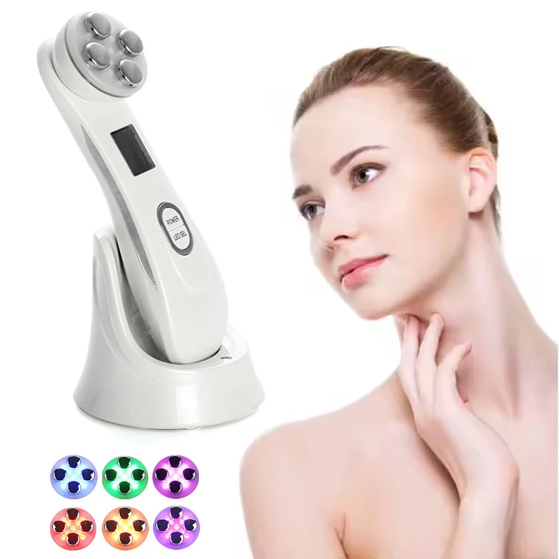 Facial 5 in 1 LED Skin Tightening Beauty RF EMS Massage Private Label Skin Care Devices Rf Skin Tightening Machine