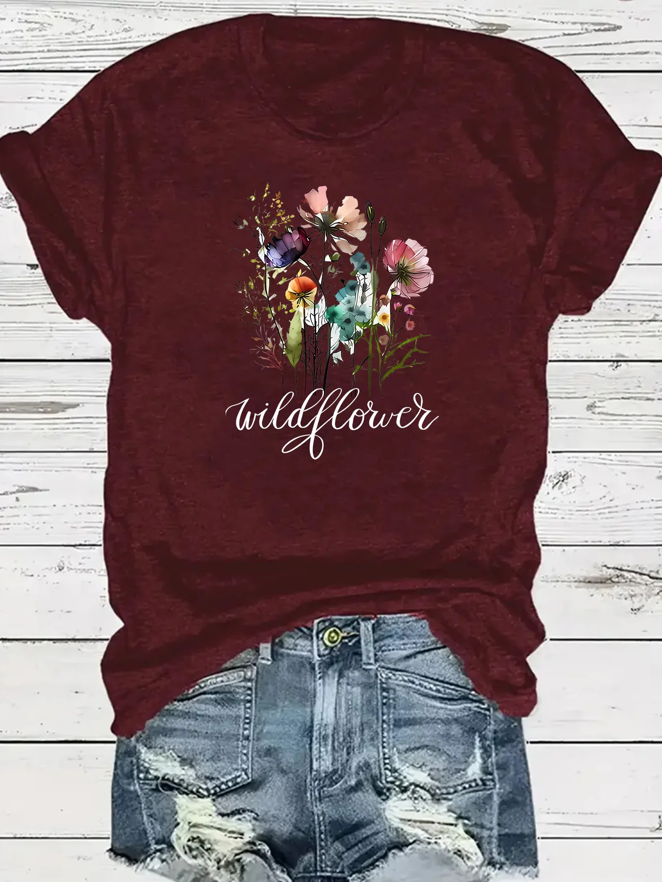 \\Women\'s Short Sleeve Daily Casual Flower Top Women\'s T-shirt Spring and Summer New Short Sleeve Graphic T Shirts  Aesthetic