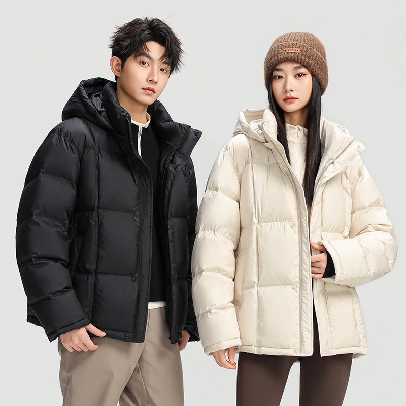 

2025 Men's Detachable Hood Down Jacket New Standard 90% White Duck Down Thickened Warm Casual Sporty Unisex Coat