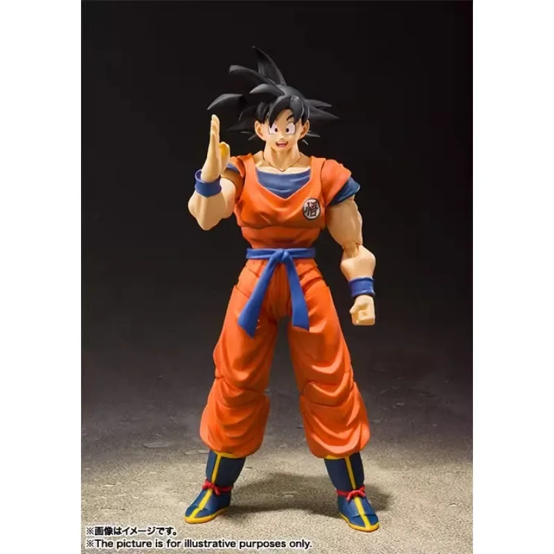 Bandai-Figurines d'anime Dragon Ball Z, S.H.Figuarts, Son Gokou A Saiyan Wersur la terre, modèle de jouets, en stock, original