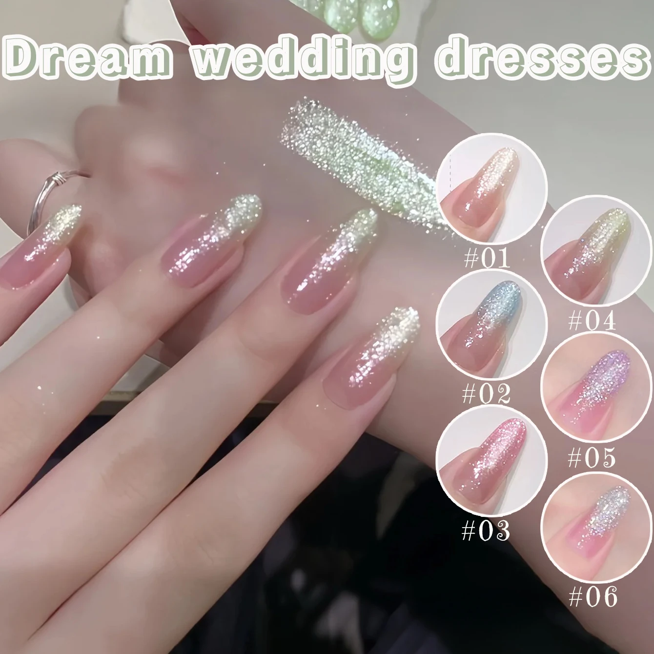 1-6 stks WS Zomer Herfst Nagels Halloween Nagels Roze Blauw Wit Fijne Glitter Gel Nagellak 2025 Whitening Nail Populaire Gel