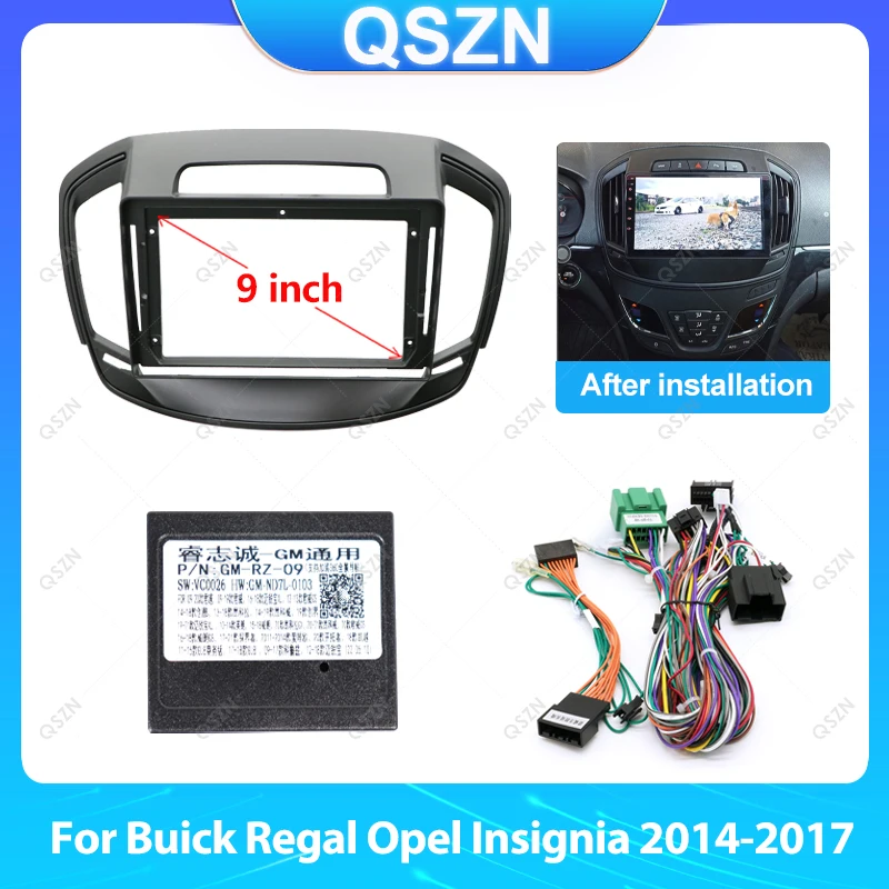 2Din Car Radio Fascia For Buick Regal Opel Insignia 2014-2017 Matt black 9INCH Auto Stereo Audio Player DVD Panel Dash Kit Frame