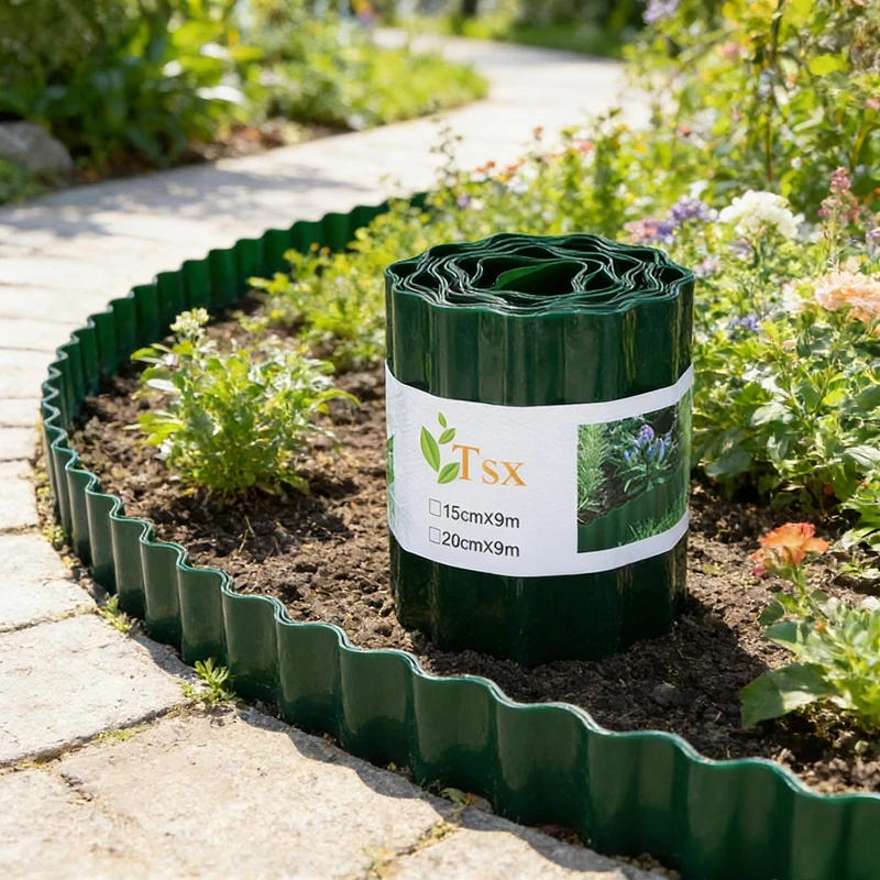 Borde de Césped de Plástico de 10/20/30 cm, Valla Flexible para Jardín, Borde para Caminos, Accesorios para Jardín y Patio Exterior