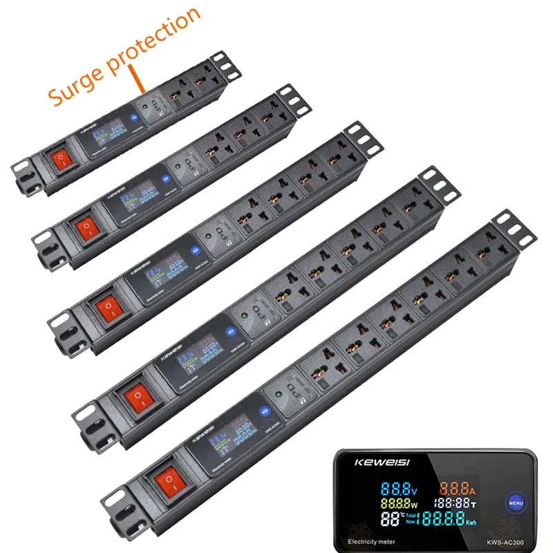 Power Strip Socket Surge protection voltage/current/power measuring instrument Special for horizontal socket chargers