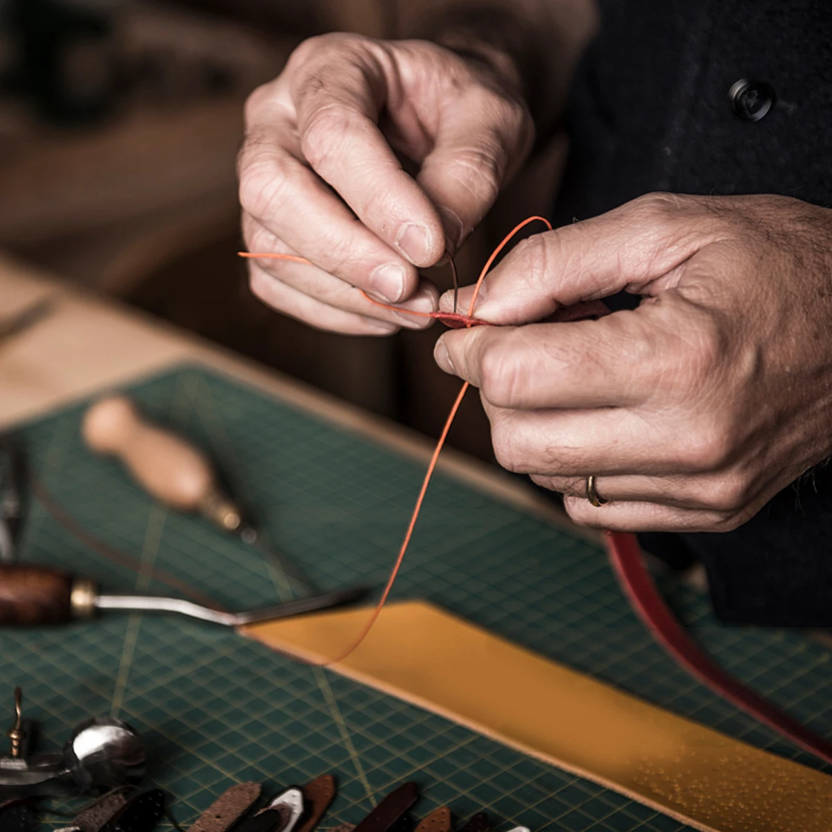 

3 PCS Hand-woven Wax Thread Red Flat Line Stitching Cord Colorful Sewing Supplies