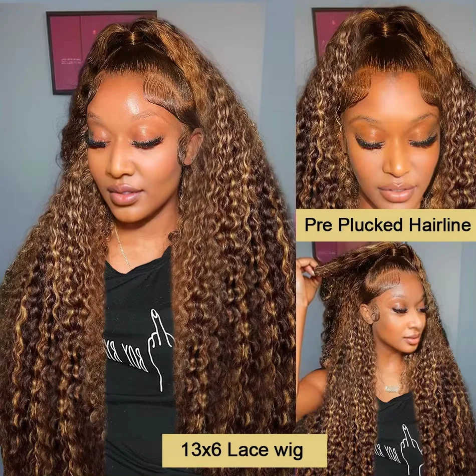 HD onda profunda peruca frontal do laço para mulheres, perucas de cabelo humano, peruca dianteira do laço transparente, 250 Densidade destaque, 13x6, 30 ", 40", 13x4