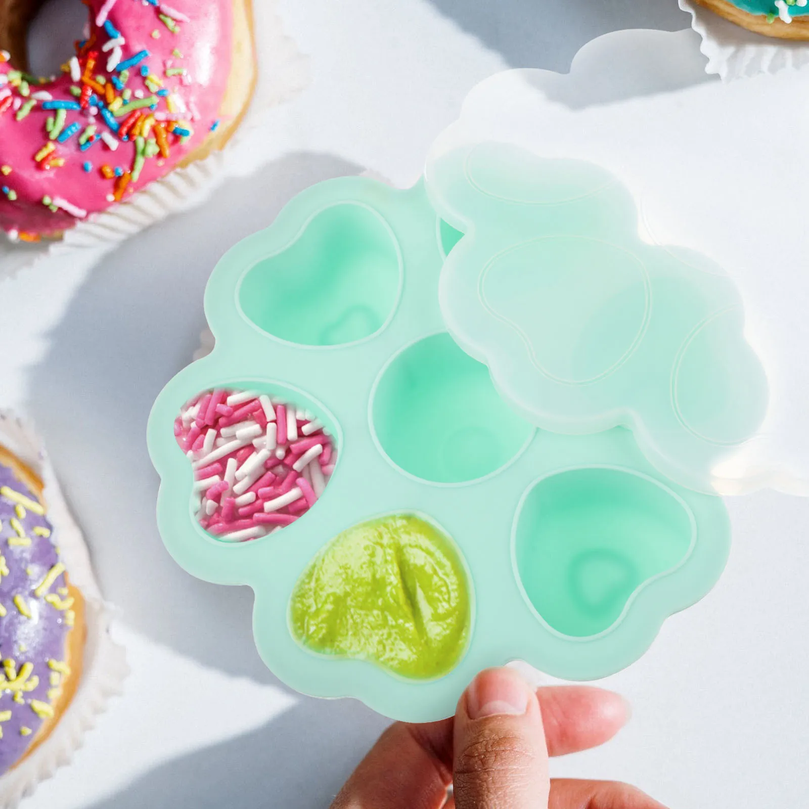 

Силиконовый противень для хранения детского питания в форме сердца, форма для кубиков льда, антипригарная форма для выпечки шоколада, инструмент для десерта «сделай сам», кухонная посуда