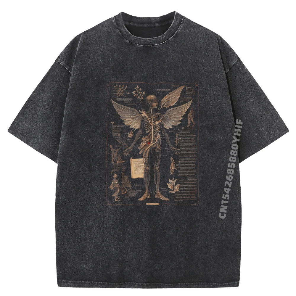

Fairy Anatomy for Graphic Shirts Men Tshirt Vintage Washed T-Shirt Men Cotton Casual Streetwear Clothing