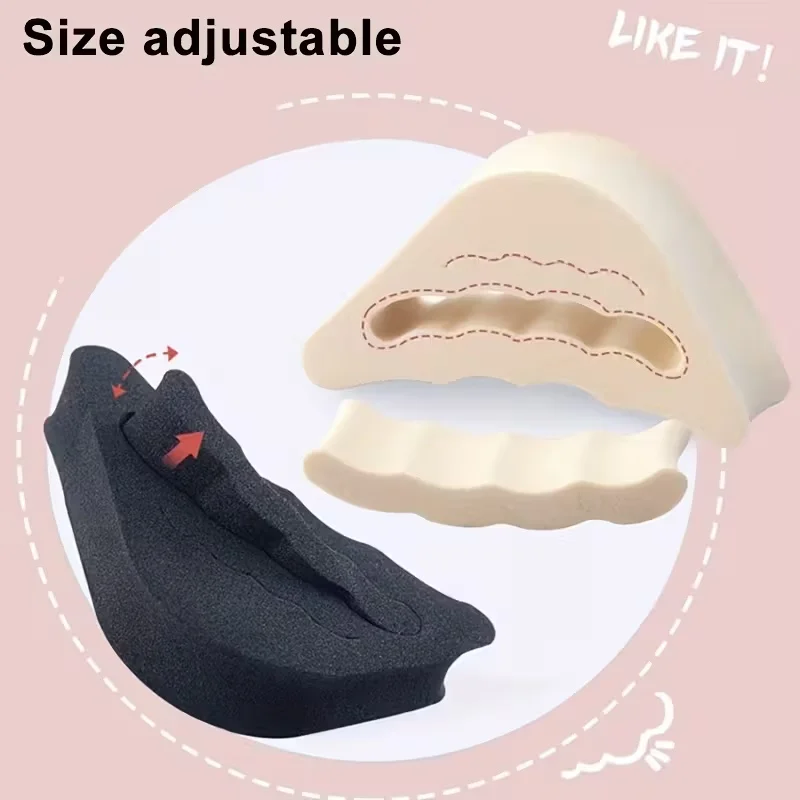 حشوات كعب رغوة الذاكرة الناعمة، 4 قطع |   وسادات أصابع مضادة للانزلاق ومضادة للغضب للكعب، باللون البيج والأسود