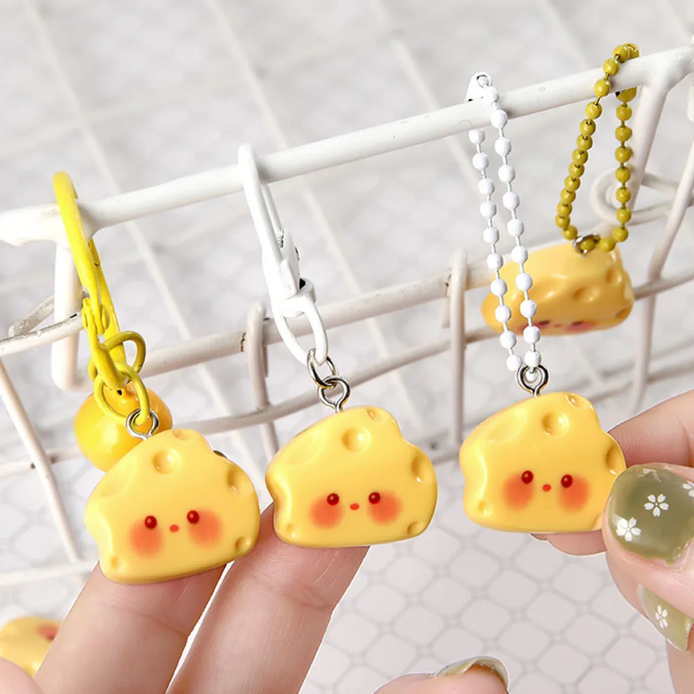 Cute Cheese Shaped Keychain Pendant, Student Backpack Keychain Hanging Decoration, Cartoon Bag Decoration Accessories Wholesale