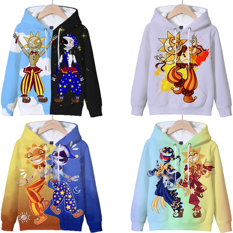 

Funny Cartoon Fnaf Sundrop Moondrop Hoodie Kids Clothes Boys Casual Winter Pullover Hoody Girl Anime Hooded Sweatshirt Sudadera