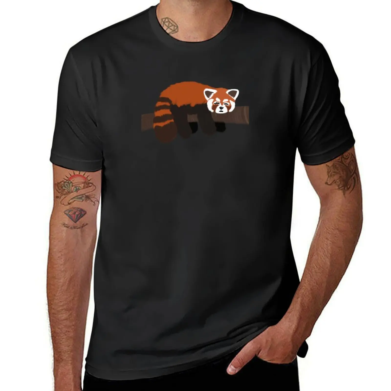 

Sleeping Red Panda T-Shirt shirts graphic tees summer 2025 quick-drying cute clothes mens clothing
