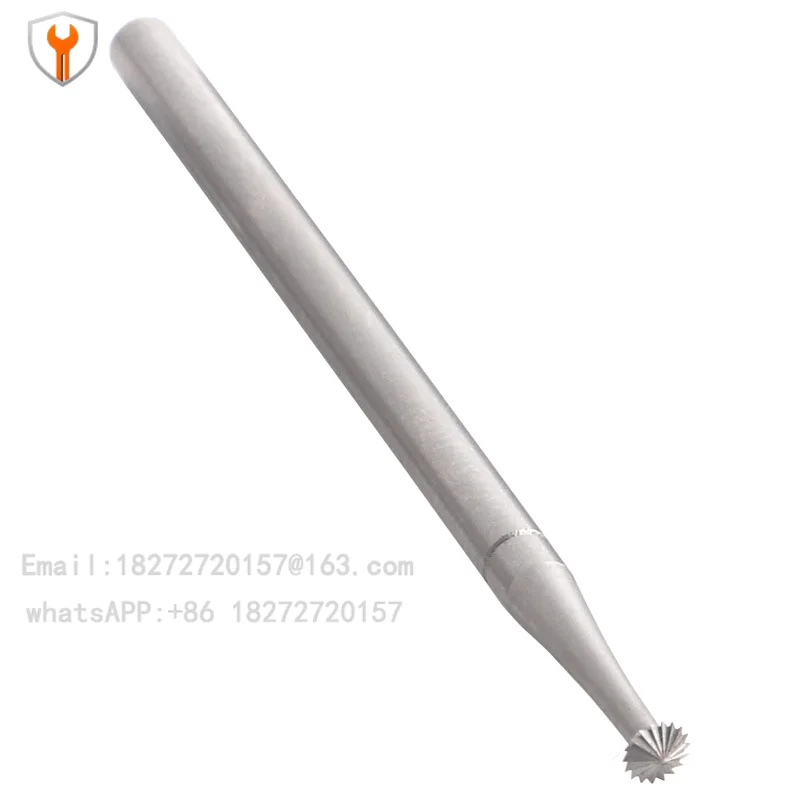 Blue box thin flying saucer tooth needle, tooth carving grinding head walnut micro-carving wood milling cutter 2.35 handle gold