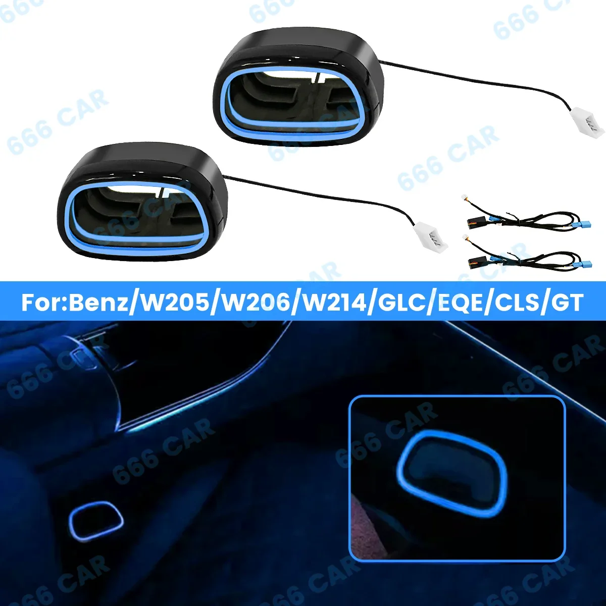 LED Seat Belt Buckle Ambient Light For Benz/W205/W206/W214/GLC/EQE/CLS/GT Automotive Safety Buckle Decorative Light Accessories！