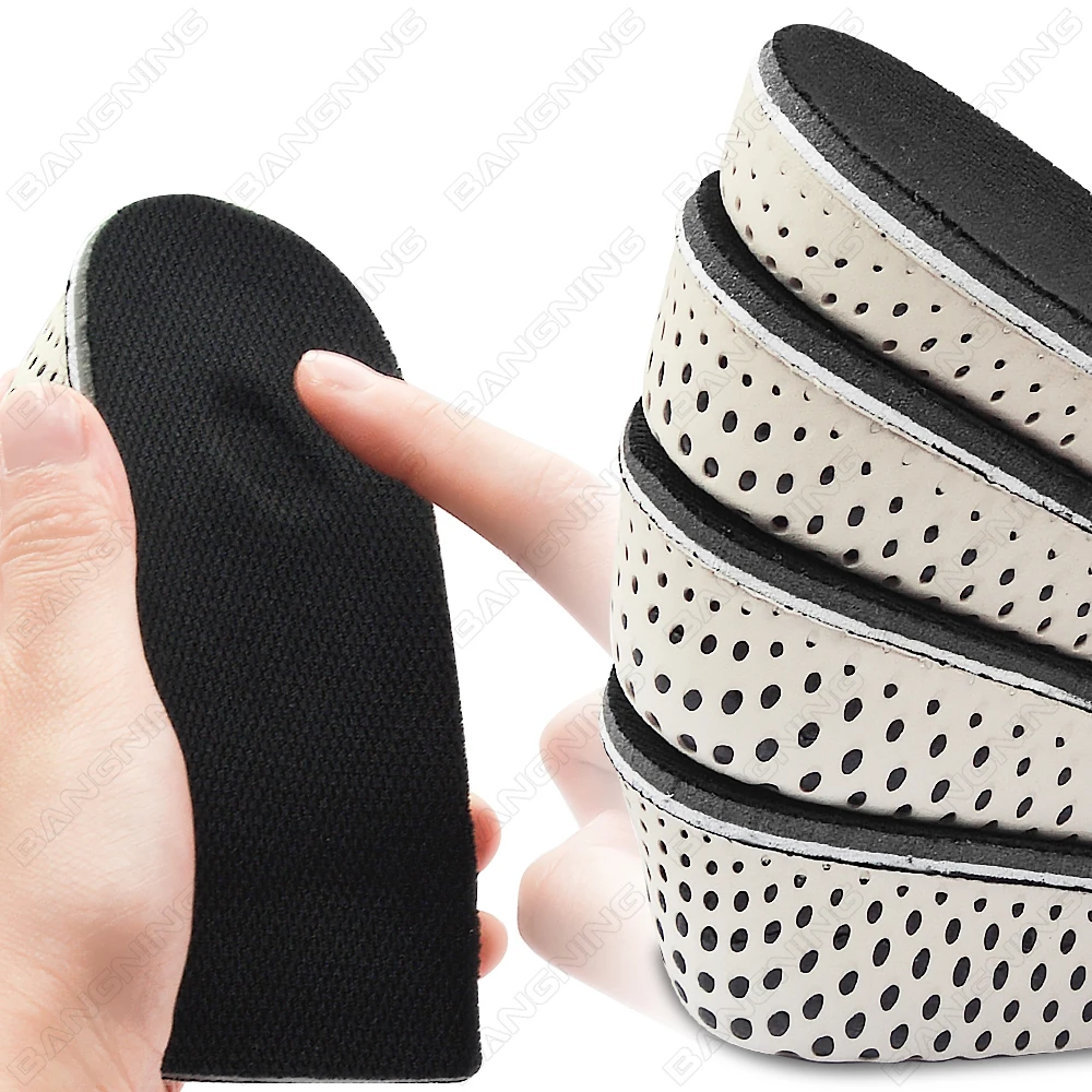 Plantillas de media zapato para aumentar la altura de 2/3/4/5CM, cojín deportivo con inserto para el talón, espuma viscoelástica EVA, almohadilla Invisible para realzar el talón