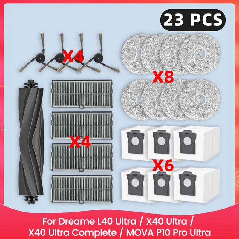 

ABWQ For Dreame L40 Ultra / X40 Ultra / X40 Ultra Complete / MOVA P10 Pro Ultra Spare Parts Filter Dust Bag Mop Brush