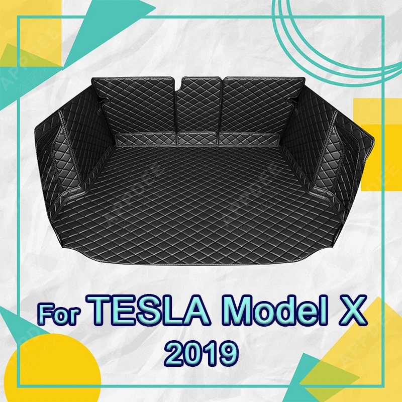 

Автомобильный коврик для багажника с полным покрытием для Tesla Model X 6-Seat 2019, автомобильный коврик для багажника, подкладка для груза, защитные аксессуары для интерьера