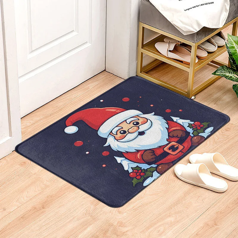 House entrance carpet Home door mat Living Room Bath Foot bathroom non-slip water absorption rugs bath Merry Christmas winter